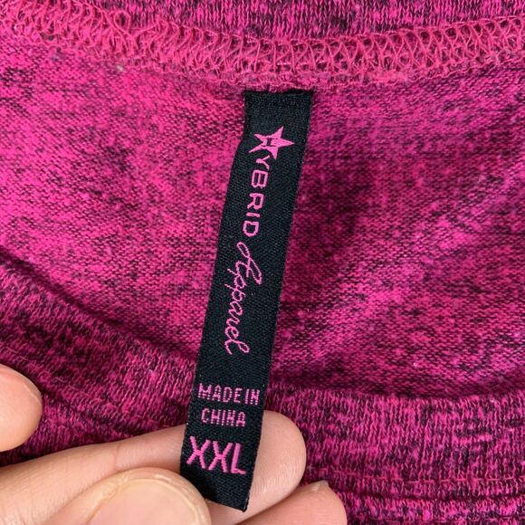 Hybrid Apparel Womens Sweatshirt Sz XXL Long Sleeve Floral Embellished Rose Red - Picture 7 of 8